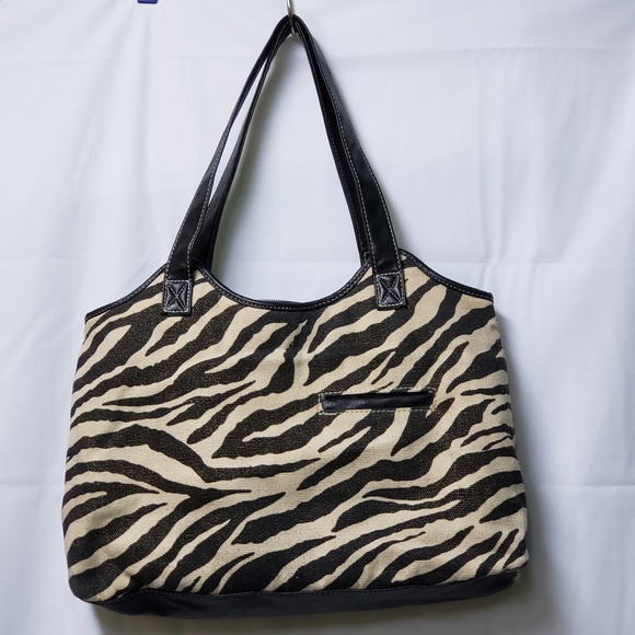 Womens Fabric Brown and Tan Pattern Handbag - Picture 2 of 6